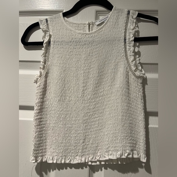 Olivaceous Tops - Olivaceous smocked white top size XS